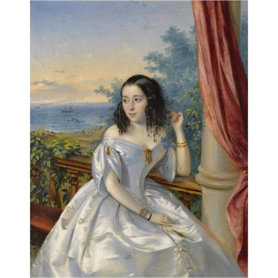 PORTRAIT OF A LADY-IN-WAITING TO ALEXANDRA FEDOROVNA by Timoleon von Neff, 1835