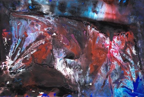 Artwork by Fred Thieler, Nächtliche Stimmung., Made of Mixed media on canvas