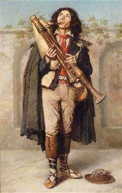 A Young Zampogniero (Bagpipe Player) by Filippo Indoni