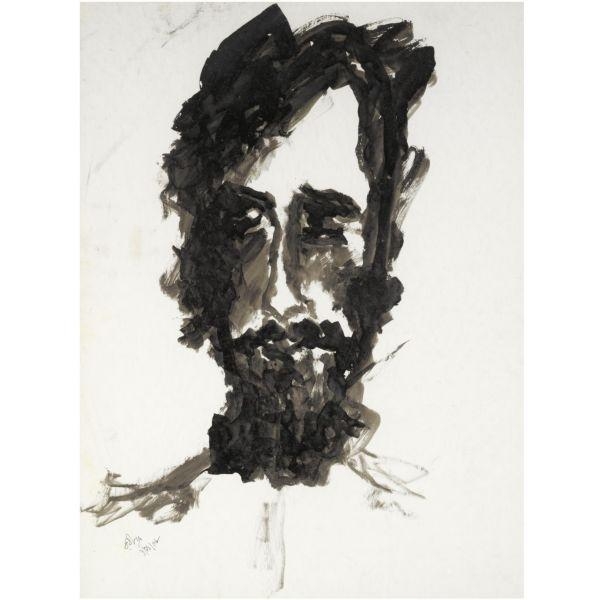 UNTITLED (PORTRAIT OF A MAN WITH BEARD) by Rabindranath Tagore, 1938