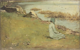 Jeune fille au bord de la riviere by Louis Welden Hawkins