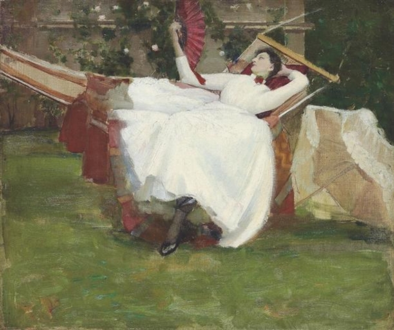 The Red Fan by John Lavery