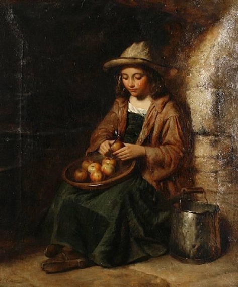 Peeling apples by Edward John Cobbett