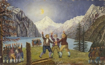 Three works: Rütlischwur; Der Apfelschuss; Studie.Tellsplatte - J. A. Gubser