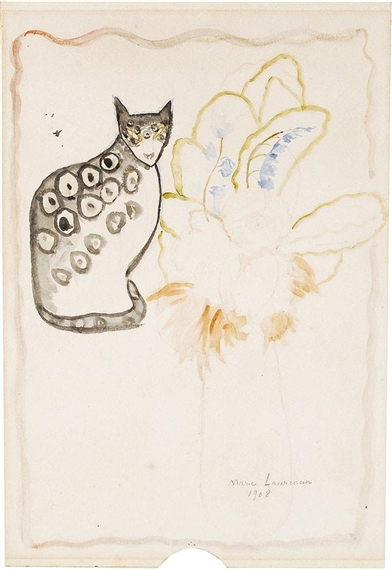 Laurencin Marie Chat Et Bouquet 1908 Mutualart