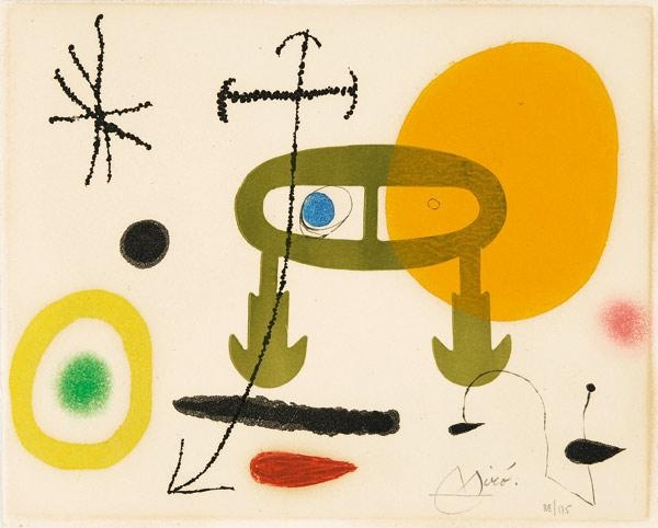 Aus: Je n'ai jamais appris à écrire ou les incipit (von Louis Aragon) by Joan Miró, 1969