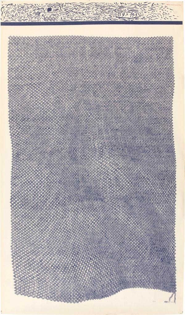 Artwork by Markus Raetz, Flechtwerk II, Made of Blueprint on paper, mounted on lightweight canvas