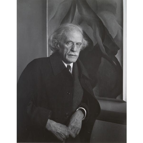 TWO WORKS: 'ALFRED STIEGLITZ IN AMERICAN PLACE' by Imogen Cunningham, 1934