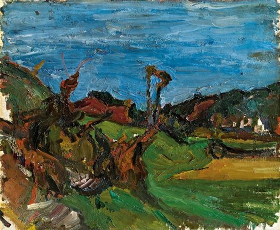 Landschaftsskizze (wohl Landschaft bei Pörtschach) by Herbert Boeckl, 1927