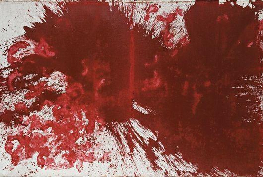 Artwork by Hermann Nitsch, Schüttbild, Made of Dispersion on jute laid on canvas