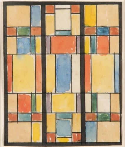 ETUDE POUR UN VITRAIL DE LA MAISON DIED VISSER, circa 1931 by Vilmos Huszár