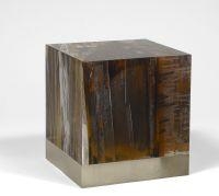 Artwork by Monique Rozanes, SANS TITRE, Made of Inclusions of wooden slats painted in Plexiglas cube