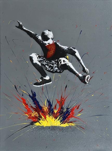 Artwork by Grafter, Bomb It, Made of Spray paint and acrylic on canvas