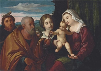 Sacra Conversazione: The Madonna and Child with Saints Mary Magdalene, Peter and Peter Martyr - Jacopo Palma il Vecchio