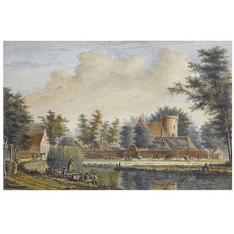 A PAIR OF VIEWS OF THE CASTLE OF LOENERSLOOT - Dirk Verrijk