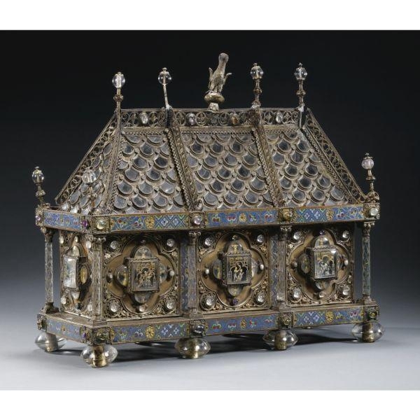 RELIQUARY CASKET WITH THE MARTYRDOM OF SAINTS by French School, 13th Century