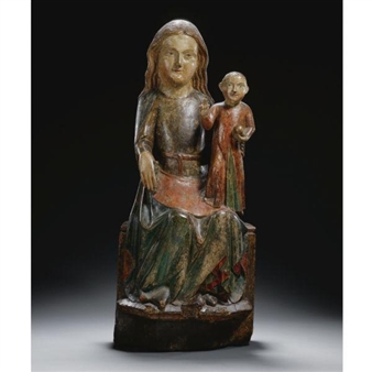VIRGIN AND CHILD - German School, 14th Century