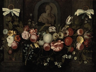 Daniel Seghers | A still life of flowers in a glass vase | MutualArt