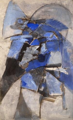 Artwork by Albert Bitran, COMPOSITION EN BLEU ET NOIR, Made of oil on canvas