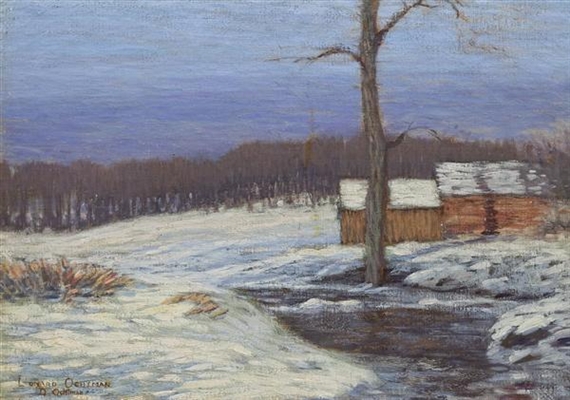 "Red Barn in Snow"