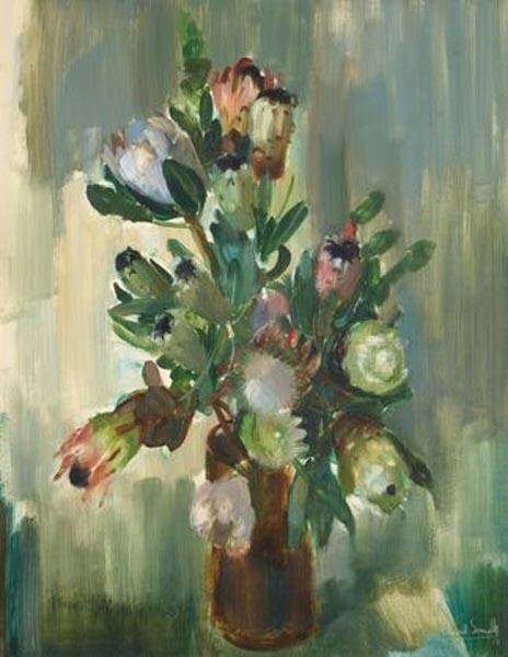 Artwork by Clement Serneels, Proteas, Made of oil on canvas