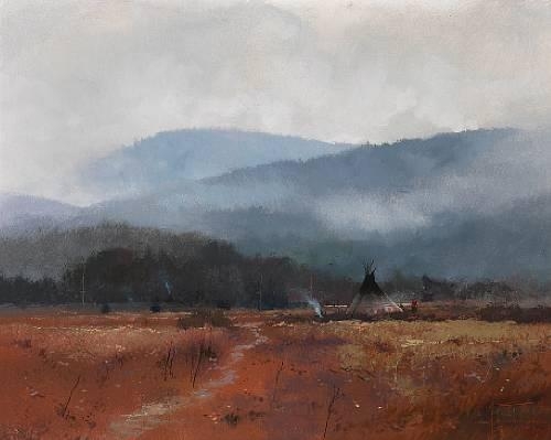 Autumn mist by Thomas Kinkade, 1983