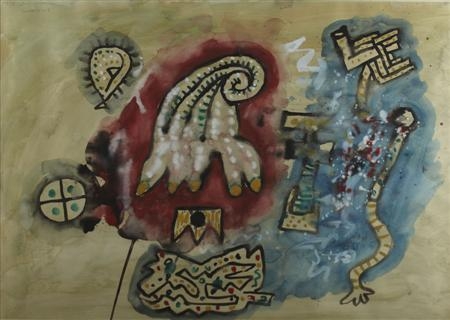 Artwork by Alan Davie, FINGER PIE NO 2, Made of watercolour