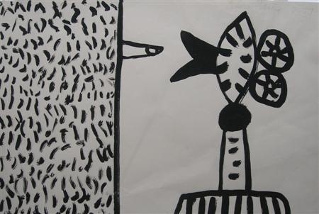 Artwork by Alan Davie, POINTING, Made of ink