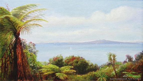 Rangitoto Channel from Campbells Bay by Bessie Kendon