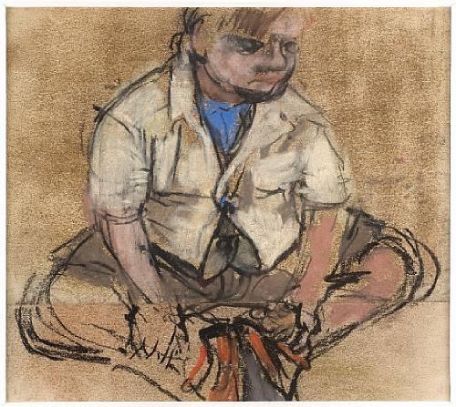 Boy with fawn jacket by Joan Kathleen Hardy Eardley