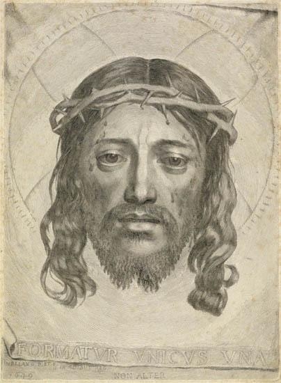 Le Sainte Face (Veronica's Veil) by Claude Mellan, 1649