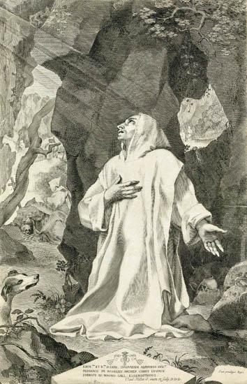 Two engravings: St. Francis;  St. Peter