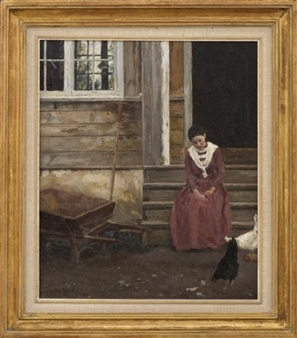 Tora on the steps to the office - Signe Scheel