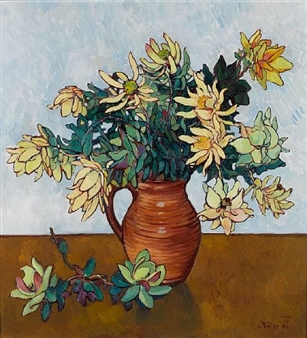 Still life of Proteas - Francois Krige