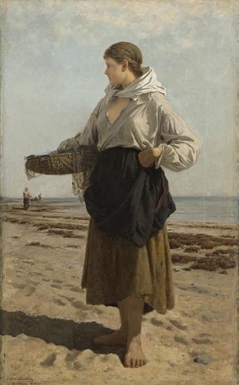 Fishing-girl by Otto Sinding, 1877