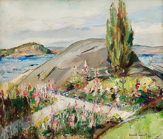 A garden at Son by the Oslofjord by Henrik Lund, 1931
