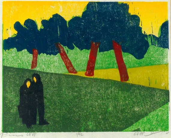 Jacob Pins | Figures in Landscape (1988) | MutualArt