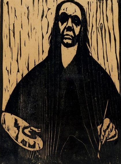 Artist and Plate by Jacob Pins, 1953