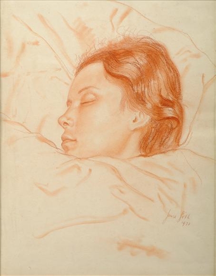 Portrait of a Woman asleep by Imre Goth, 1931