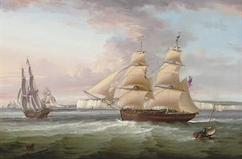 George Chambers | The merchant barque Crown in two positions and paddle ...