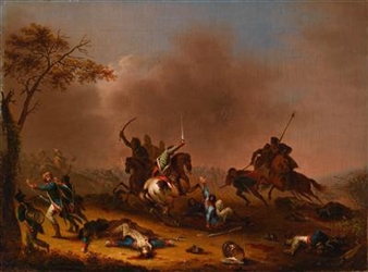 A cavalry engagement - Jeremias August Urlaub