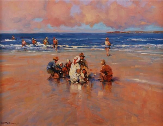 Figures on the beach