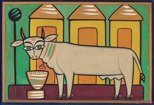 Cow by Jamini Roy