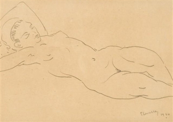 Nu allongé - Paul-Louis Lavalley