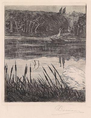 "The Lovers on the Lake" by Umberto Boccioni, circa 1908