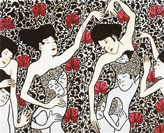 Dancing in the Flowers Ⅲ (diptych) - Lee Jae Sun