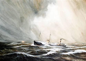 The coaster Bally Kearn, Force 9 Irish Sea - B. R. Entwistle