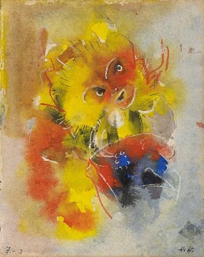 Artwork by Hannah Höch, MÄDCHEN V (GIRL V), Made of Watercolor on sketchbook paper