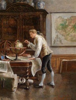 The Cartographer by Adolphe Francois Monfallet