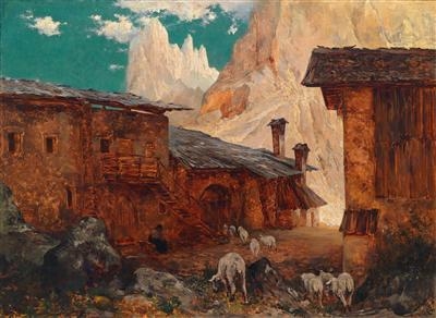 Village Street in the Mountains by Carl Rudolf Huber, 1872